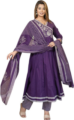 Vidhi Embroidered Anarkali Kurta, Bottom & Dupatta Set
