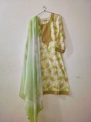 RNG LTD Printed Kurta, Palazzo & Dupatta Set