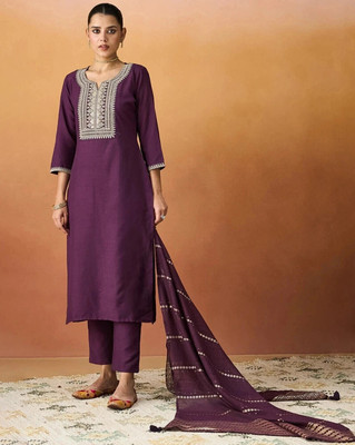 dharmkunj Embroidered Kurta, Trouser/Pant & Dupatta Set