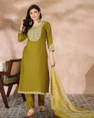 Tasrika Embroidered Kurta, Trouser/Pant & Dupatta Set