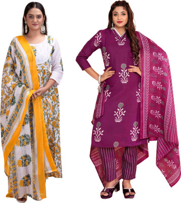 Sitara Setu Floral Print Kurta, Trouser/Pant & Dupatta Set
