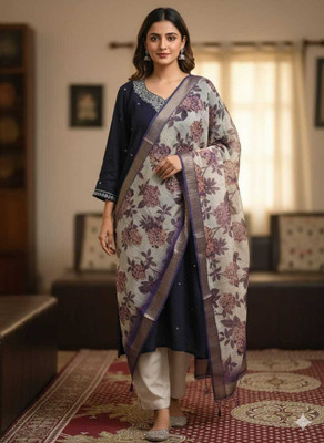 ANAYA SHIOR Embroidered Kurta, Palazzo & Dupatta Set