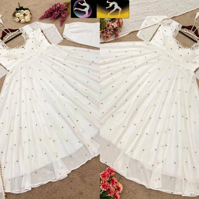 TRANDTIDE Embroidered Anarkali Kurta, Bottom & Dupatta Set