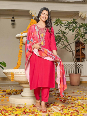 RANGTARA Embellished, Embroidered Kurta, Trouser/Pant & Dupatta Set