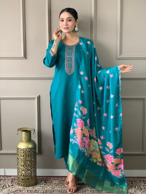 RADHEKRISHNA FASHIONABLES Embroidered Kurta, Salwar & Dupatta Set