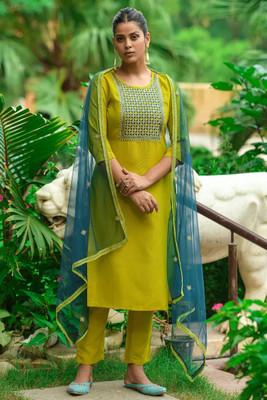 ROZRI Embroidered Kurta, Trouser/Pant & Dupatta Set