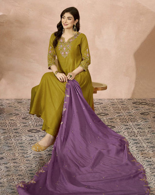 Tasrika Embroidered Kurta, Palazzo & Dupatta Set