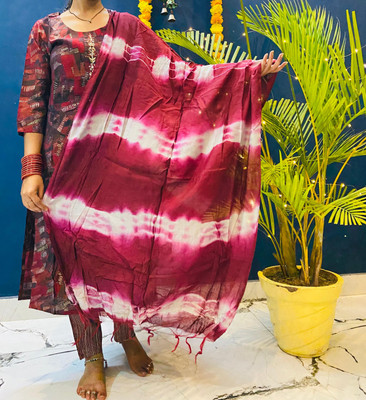 attire hub Printed Kurta, Trouser/Pant & Dupatta Set