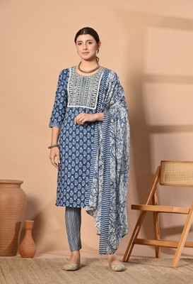 Seemrat Floral Print Kurta, Trouser/Pant & Dupatta Set