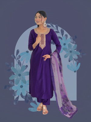 LuGruCollection Embroidered Kurta, Trouser/Pant & Dupatta Set