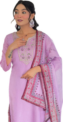 Tective Embroidered Kurta, Trouser/Pant & Dupatta Set