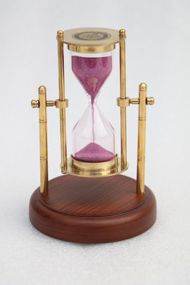 TrenDec Wooden and Brass Sand Timer Hour Glass Clock Home Decor Sand Clock