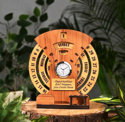 SEETASTIC Analog Brown Clock
