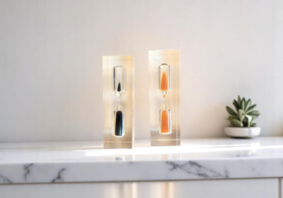 Lilone Set of 2 Sand Timer 3 Min Orange Black Sand Clock