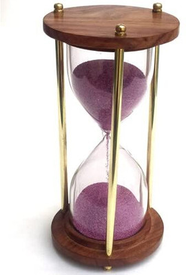IM TRADERSS Wooden and Brass Sand Timer Hour Glass Sandglass Antique Nautical Decor Sand Clock