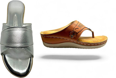 PGSPSOFT Women Casual(Silver, Tan , 5)