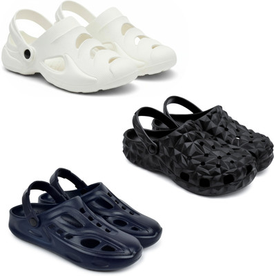 Golf Men Clogs(White, Black, Blue , 7)