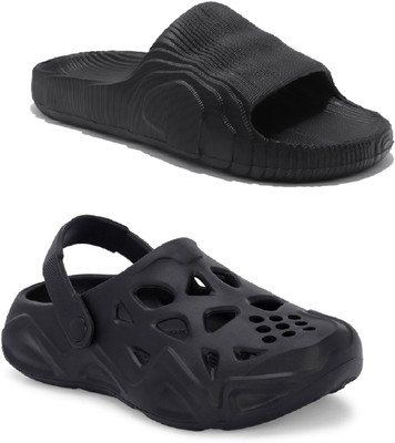 DEFLOW Men Sandals(Black , 8)