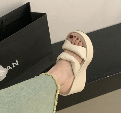 Gloglamp Women Wedges(Off White , 4)