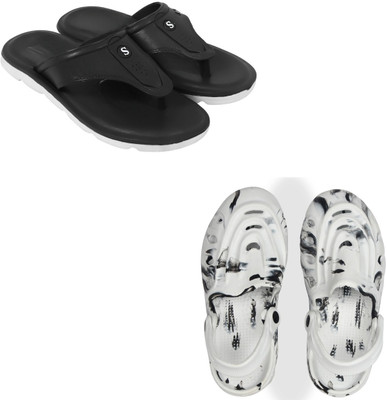 Vomoya Men Sandals(Black, White , 6)