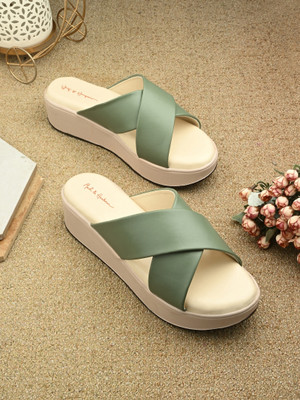 Mast & Harbour Women Heels(Green , 7)