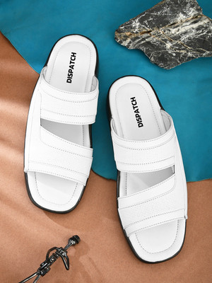 Dispatch Leather Slipper |Men Sandel For Men|Ethnic Sandals |Comfortable Men Casual(White , 10)