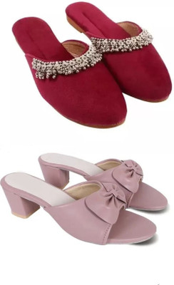 RTC ROYAL TRADING COMPANY Women Flats(Pink, Red , 9)