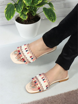 Bambam Women Flats(White , 6)