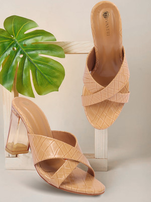 Divastri PT-S-05 Lightweight Comfort Summer Trendy Premium Stylish Party disigin Women Heels(Beige , 8)