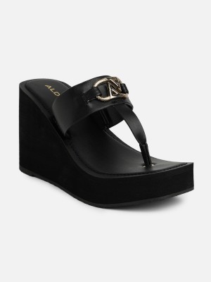 ALDO Women Wedges(Black , 6)