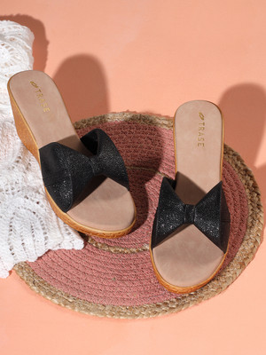 TRASE Women Wedges(Black , 6)