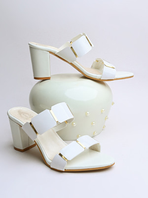 SHOETOPIA Women Heels(White , 8)