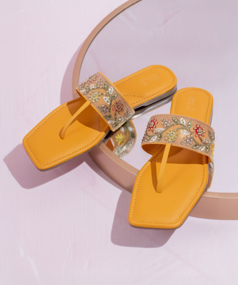 Inc.5 Women Flats(Yellow , 8)