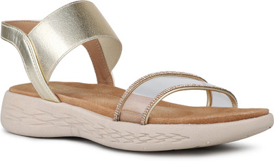 Inc.5 Casual Transparent Round Toe Flats Women Flats(Gold , 4)