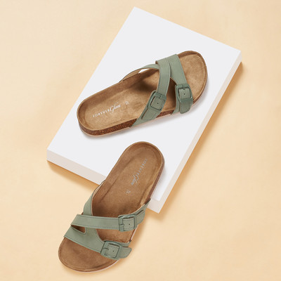 Forever Glam By Pantaloons Women Flats(Green , 4)