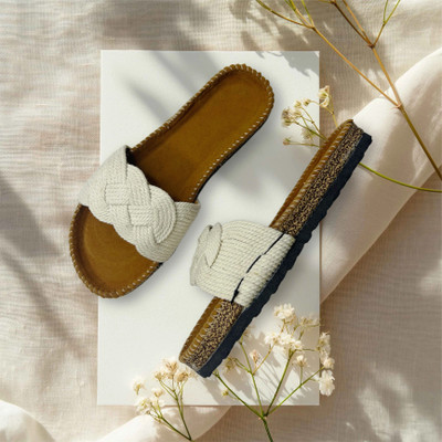 bafaon Women Flats(Off White , 6)