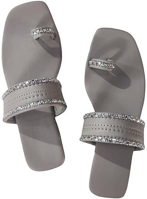 JINDAL ENTERPRISES Women Flats(Grey , 6)