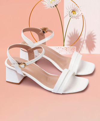 Dressberry Women Heels(White , 7)