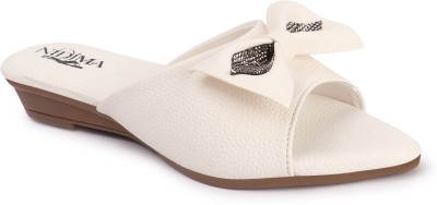 NIDIMA Women Flats(White , 5)