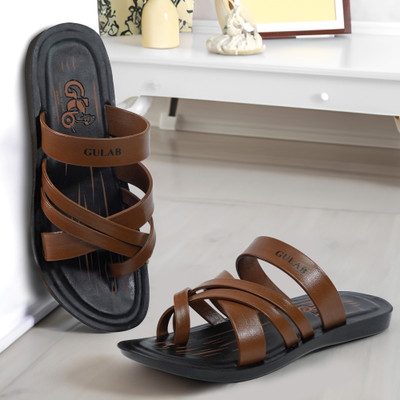 GLB Men Sandals(Tan, Black , 10)