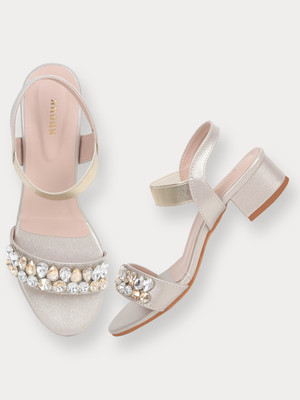 ANOUK Women Heels(Gold , 8)