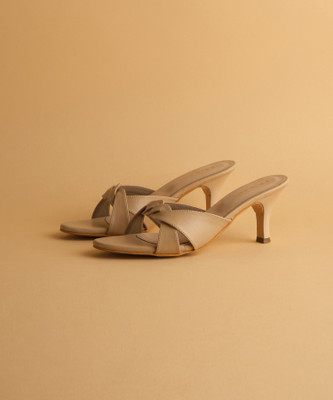 ERIDANI Women Heels(Beige , 7)