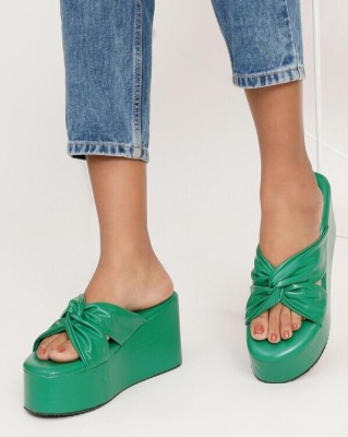 Gloglamp Women Wedges(Green , 2)