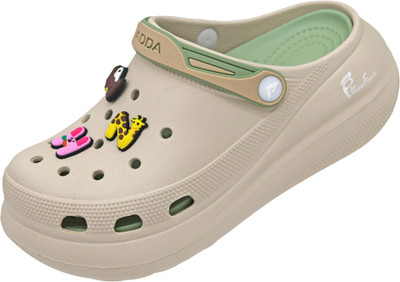 Adda Women Clogs(Beige, Green , 5)