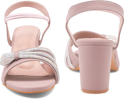 KILLER Women Heels(Purple, Silver , 7)