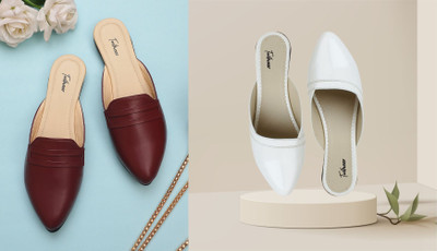 Todhwear Women Heels(Maroon, White , 8)