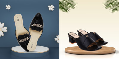 Todhwear Women Heels(Black, Black , 6)