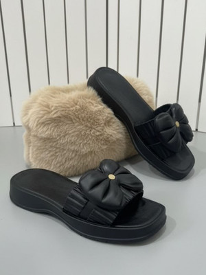 mokshi Women Flats(Black , 8)