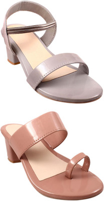 Goraiya Women Flats(Grey, Pink , 9)