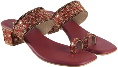 METRO Women Heels(Maroon , 3)